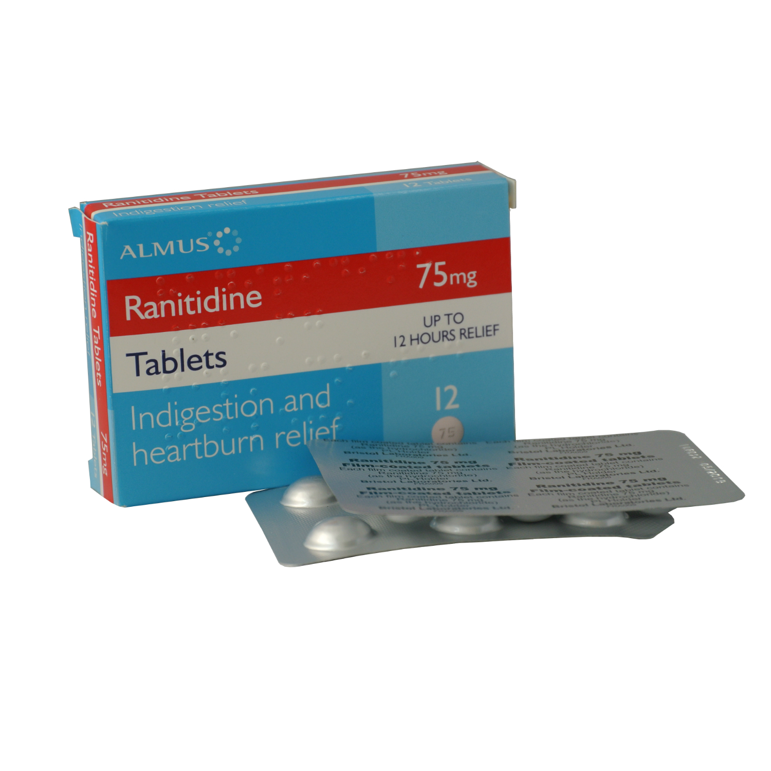 6 x 12 Ranitidine 75mg(Zantac) Heartburn,acid reflux,stomach ulcer, 72